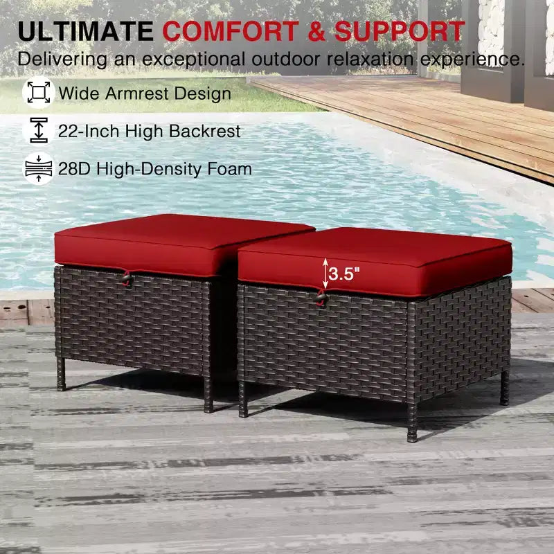 UPTIOT Ensemble modulaire d'extérieur avec 2 canapés, fauteuils, poufs et table basse résistante aux intempéries