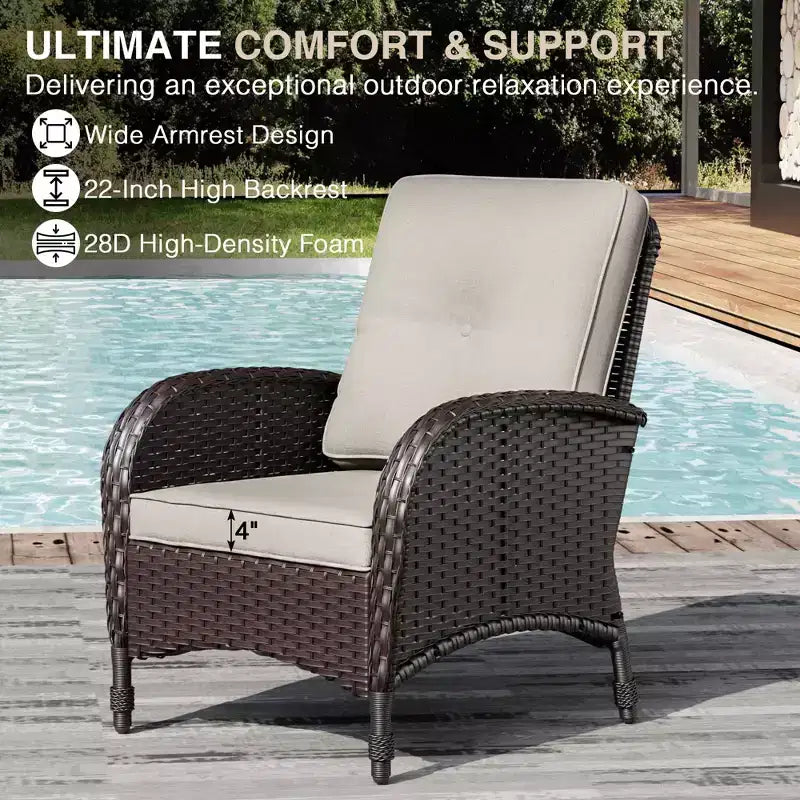 UPTIOT Ensemble modulaire d'extérieur avec 2 canapés, fauteuils, poufs et table basse résistante aux intempéries
