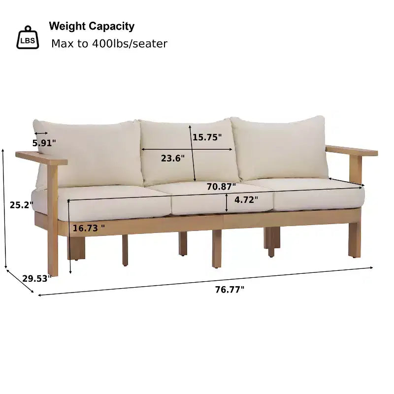 Christopher Knight Home Abena Ensemble de 4 fauteuils de terrasse modernes en bois d'acacia avec coussin et table basse à lattes