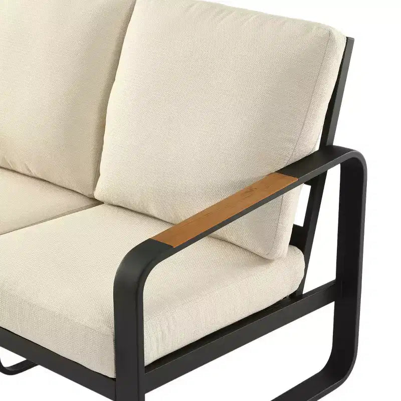 Canapé de jardin Lantine de 137 cm de large avec coussins amovibles