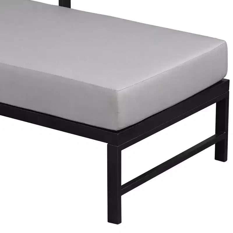 Canapé d'extérieur en forme de L avec cadre en fer, résistant aux intempéries, idéal pour terrasse, balcon et jardin - ModernLuxe