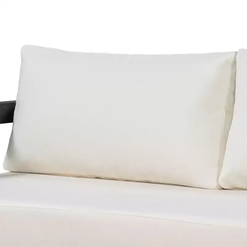 Canapé d'extérieur en forme de L avec cadre en fer, résistant aux intempéries, idéal pour terrasse, balcon et jardin - ModernLuxe