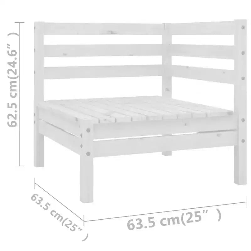 vidaXL Salon de jardin modulaire 7 pièces en pin massif blanc