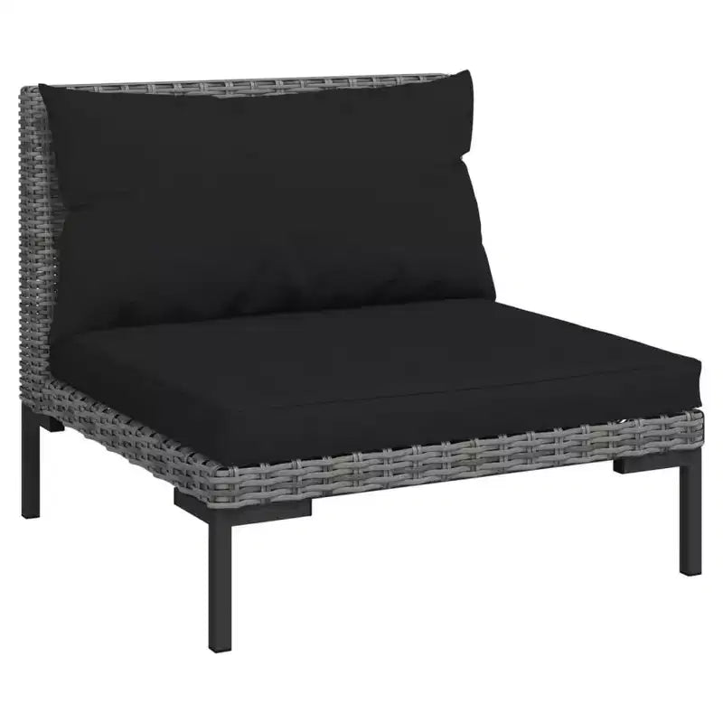 vidaXL Salon de jardin gris foncé
