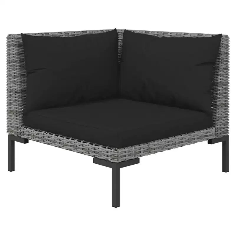 vidaXL Salon de jardin gris foncé
