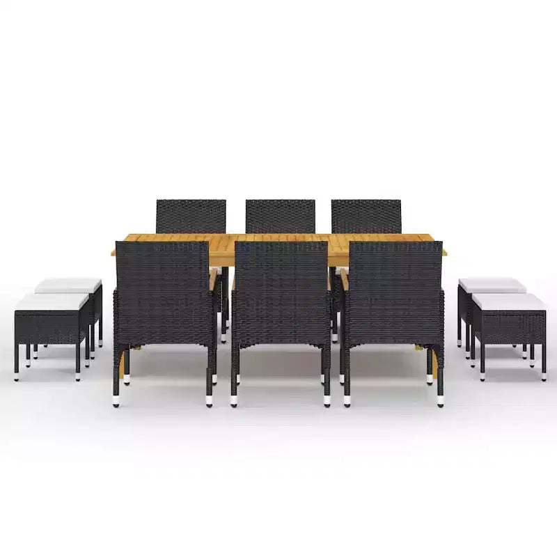 vidaXL Ensemble de salle à manger Table : Chaises : Coussins :