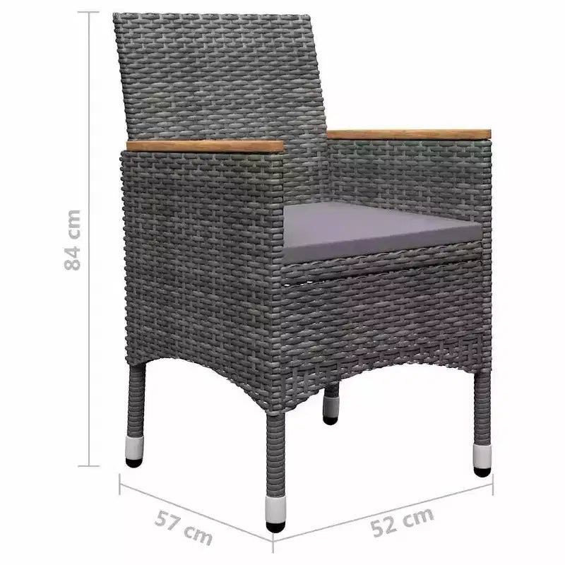 vidaXL Ensemble de salle à manger Table : Chaises : Coussins :