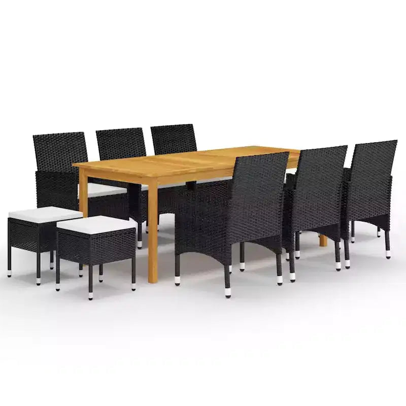 vidaXL Ensemble de salle à manger Table : Chaises : Coussins :
