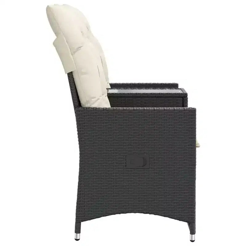 vidaXL Canapé de jardin inclinable Noir, Blanc crème