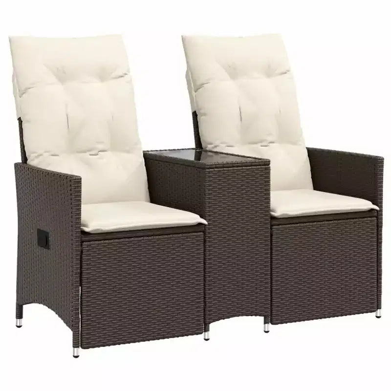 vidaXL Reclining Garden Sofa Brown