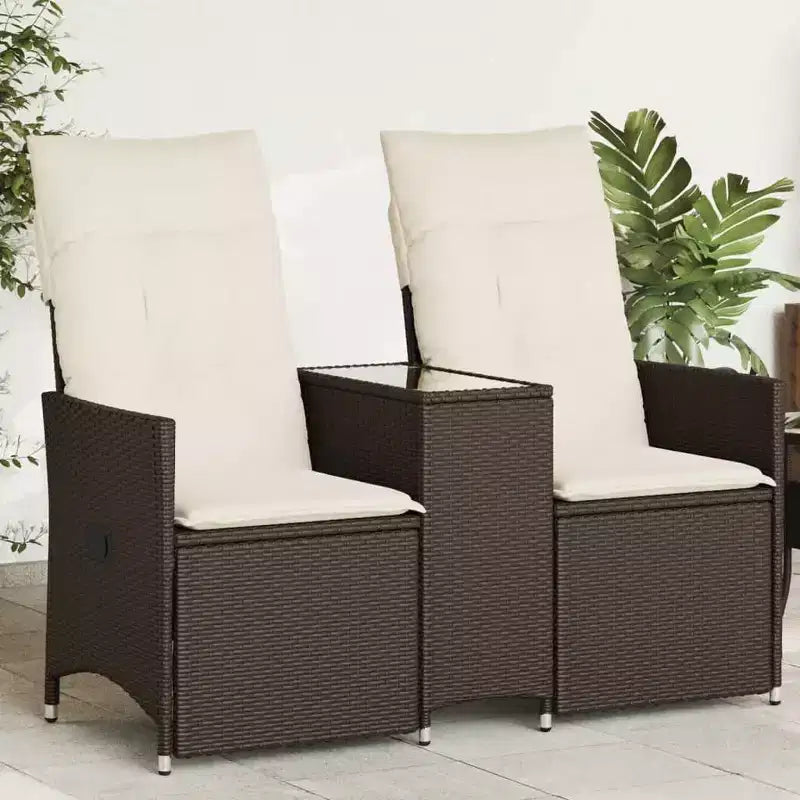 vidaXL Canapé de jardin inclinable marron