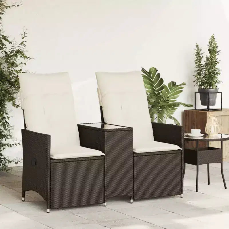 vidaXL Canapé de jardin inclinable marron