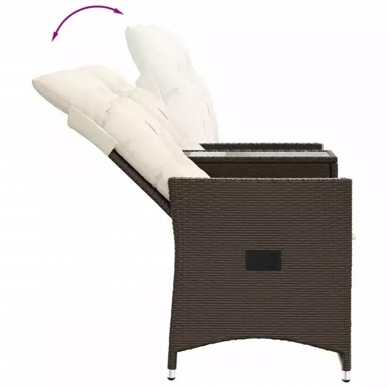 vidaXL Canapé de jardin inclinable marron
