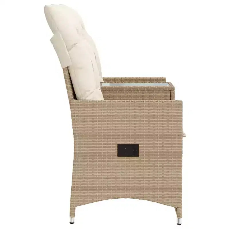 vidaXL Canapé de jardin inclinable 2 places en résine tressée beige