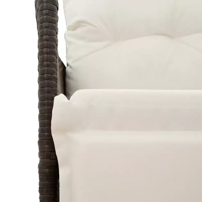 vidaXL Canapé de jardin inclinable Marron, Blanc crème