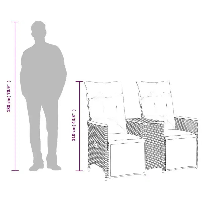 vidaXL Canapé de jardin inclinable gris