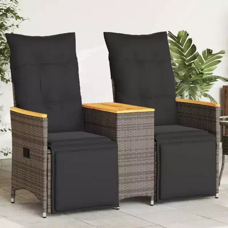 vidaXL Canapé de jardin inclinable gris