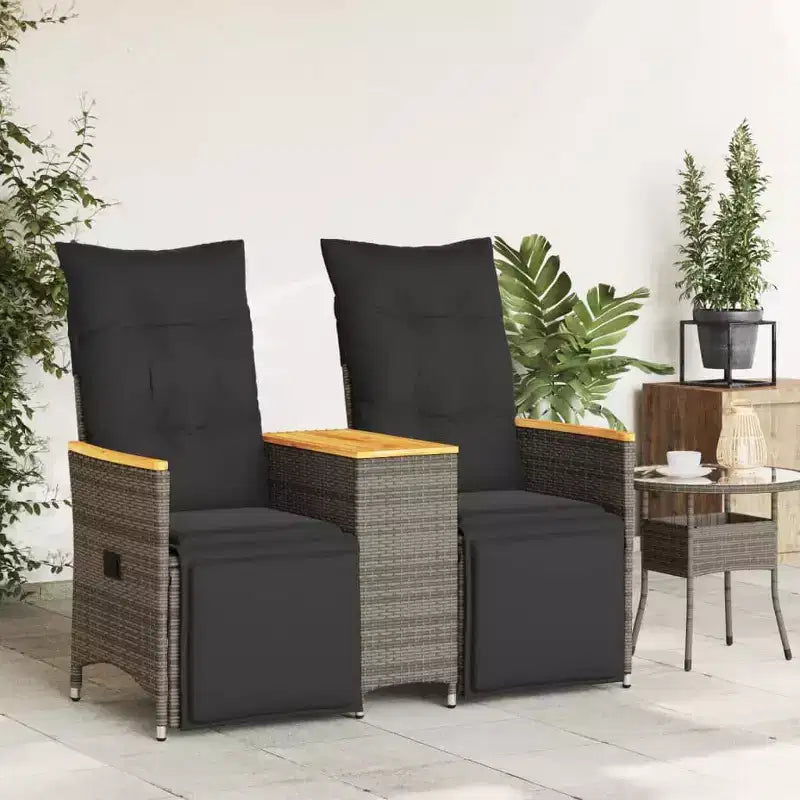vidaXL Canapé de jardin inclinable gris