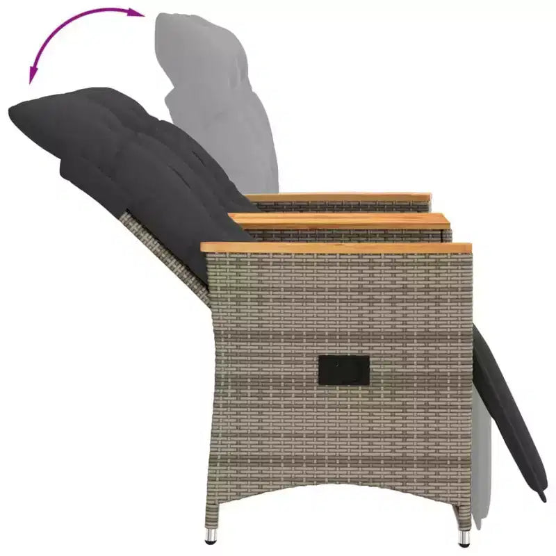 vidaXL Canapé de jardin inclinable gris
