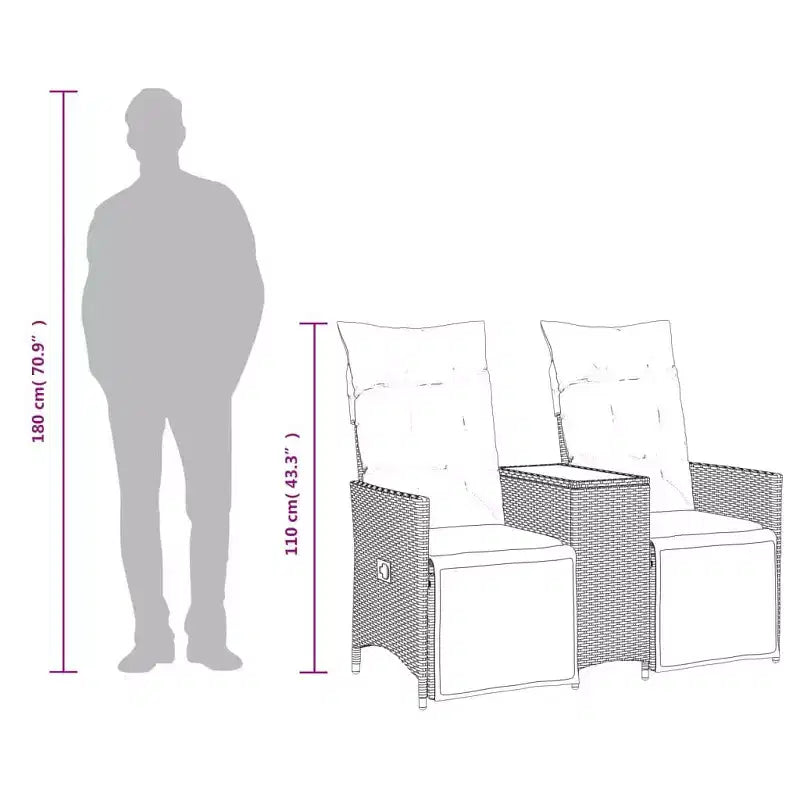 vidaXL Canapé de jardin inclinable Beige