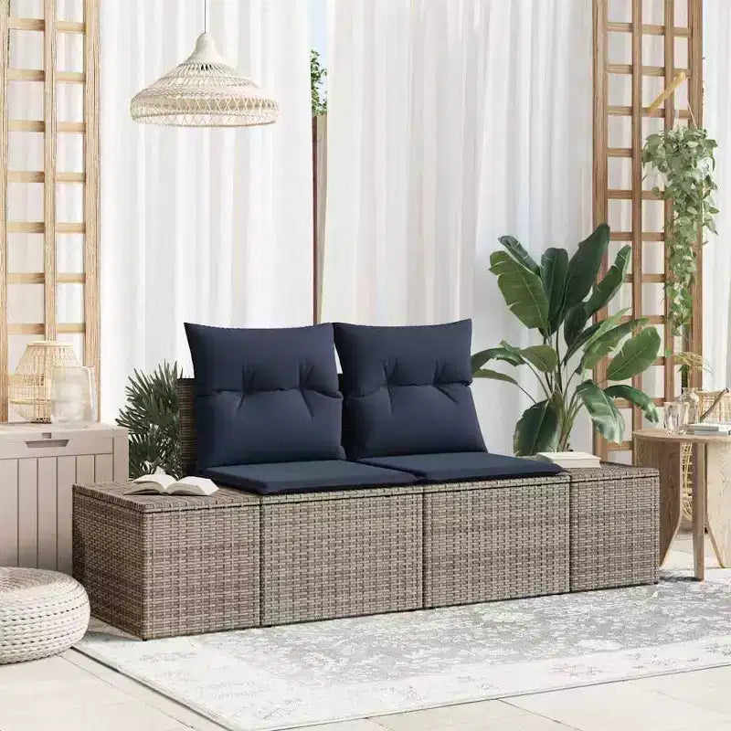 vidaXL Canapé de jardin avec coussin 184 x 62 x 69 cm Résine tressée