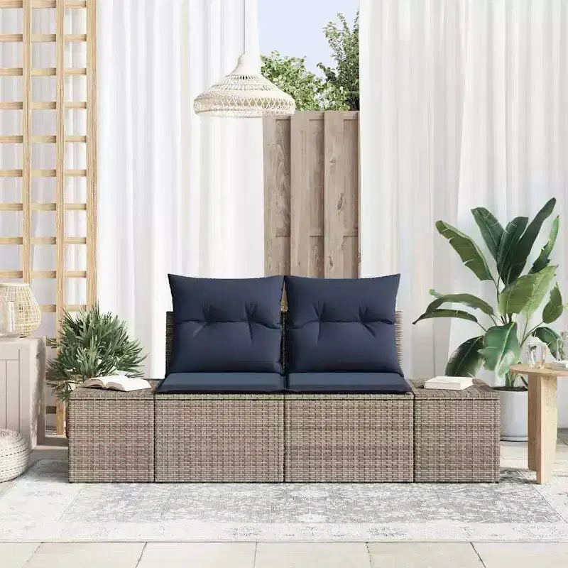 vidaXL Canapé de jardin avec coussin 184 x 62 x 69 cm Résine tressée