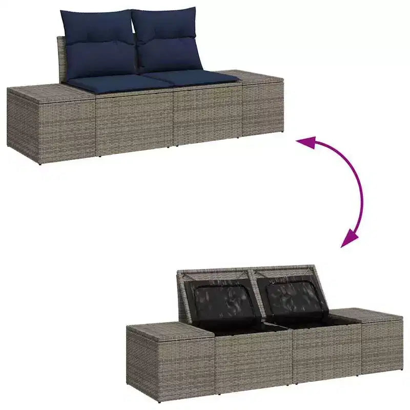vidaXL Canapé de jardin avec coussin 184 x 62 x 69 cm Résine tressée