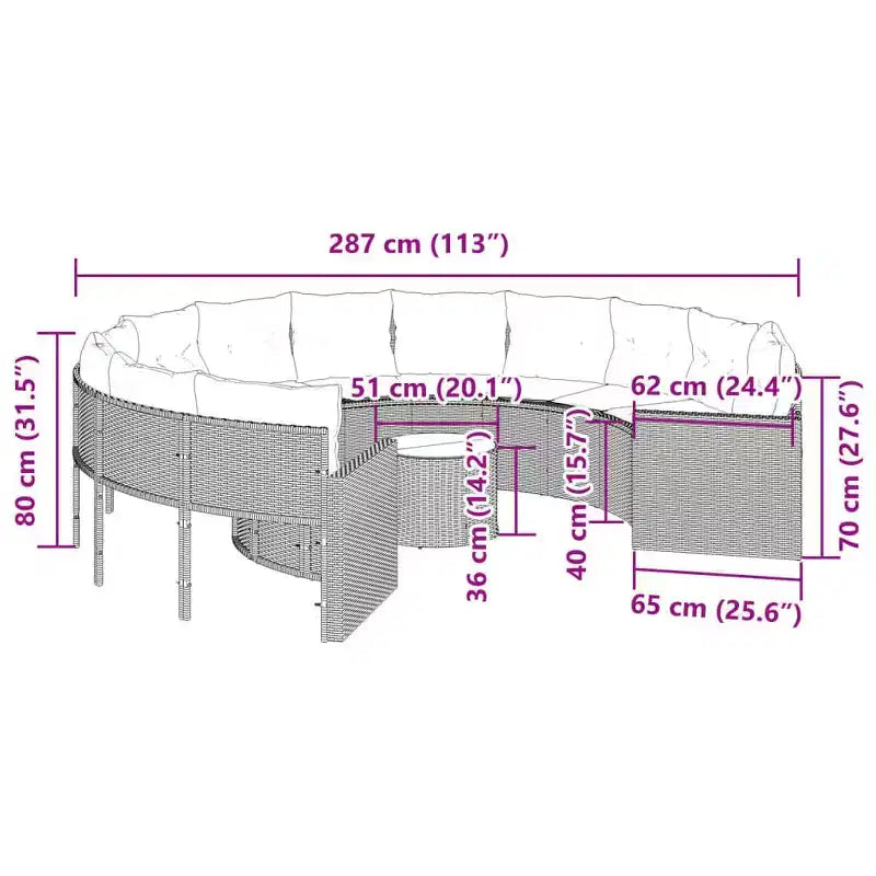 vidaXL Canapé de jardin en résine tressée Grande taille Matériaux résistants aux UV