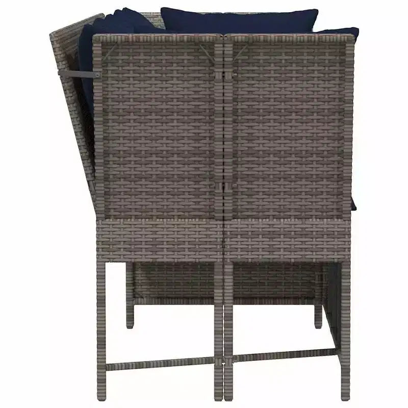 vidaXL Canapé de jardin avec coussins en résine tressée