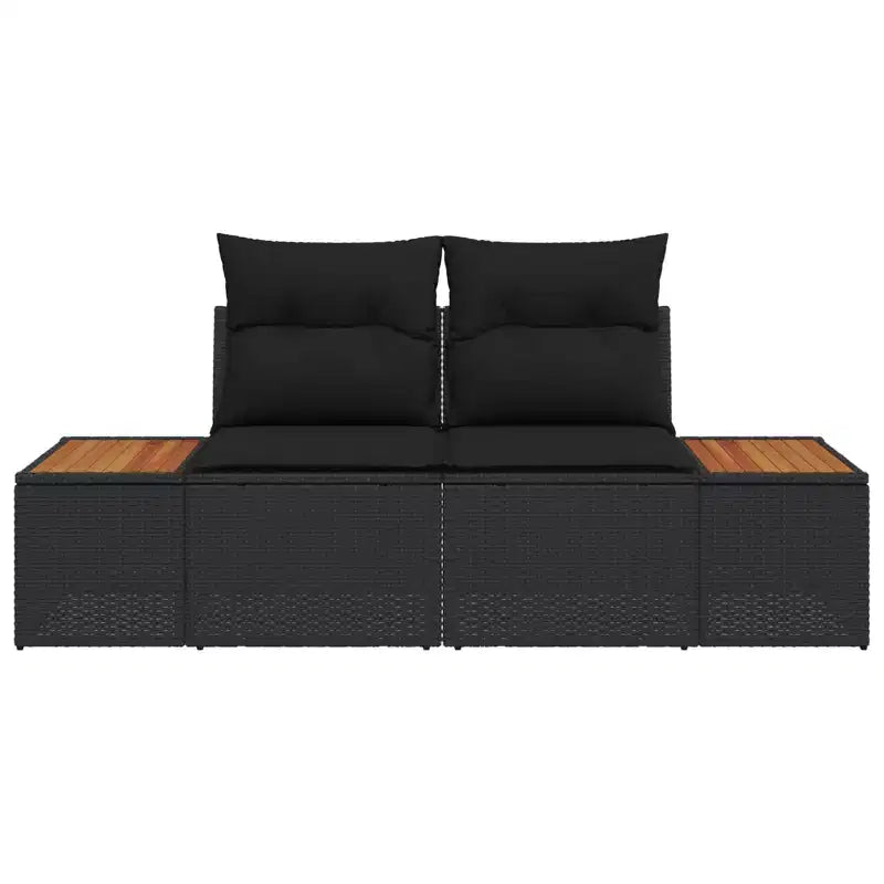 vidaXL Canapé de jardin noir 184 x 62 x 85cm en résine tressée