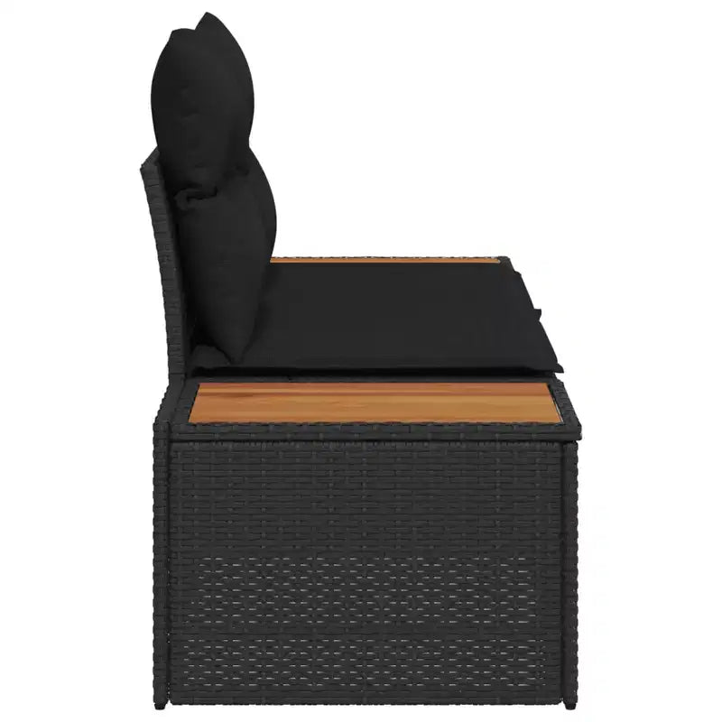 vidaXL Canapé de jardin noir 184 x 62 x 85cm en résine tressée