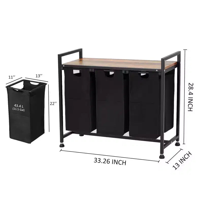 Grand panier à linge avec étagère réglable 2/3/4 paniers amovibles en oxford et compartiments pour salle de bain, chambre, dortoir