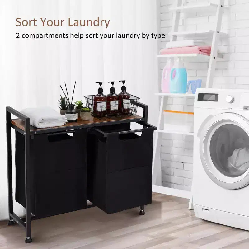 Grand panier à linge avec étagère réglable 2/3/4 paniers amovibles en oxford et compartiments pour salle de bain, chambre, dortoir