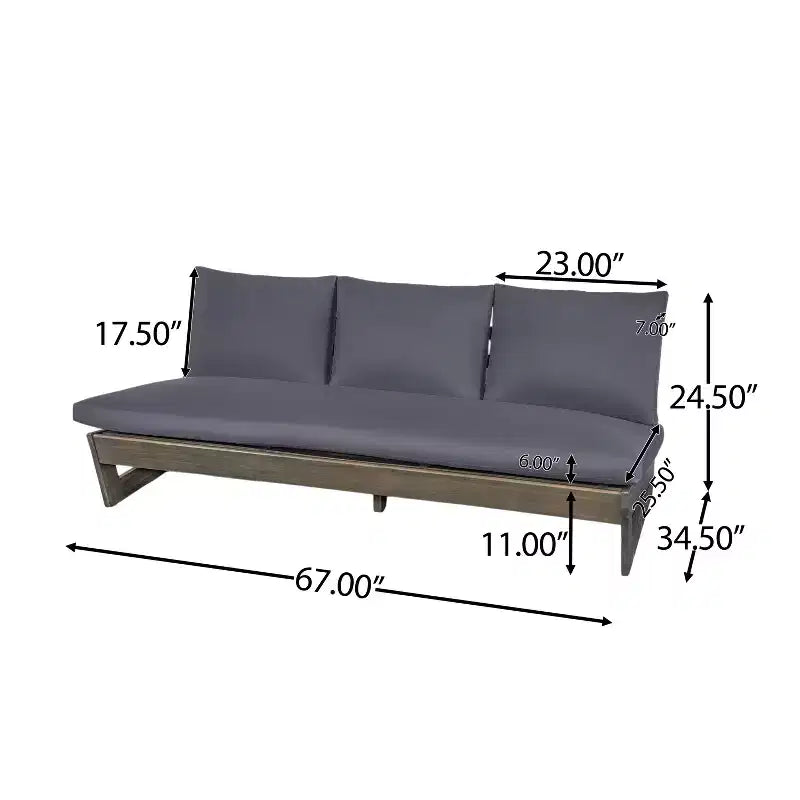 Christopher Knight Home Iman Ensemble de salon de jardin moderne 4 pièces en acacia avec coussins et table basse à lattes