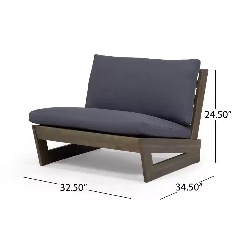 Christopher Knight Home Iman Ensemble de salon de jardin moderne 4 pièces en acacia avec coussins et table basse à lattes