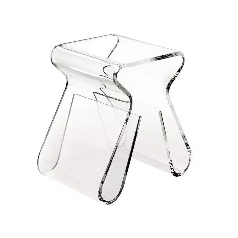 Tabouret et porte-revues Magino Transparent : Acrylique incassable, aucun assemblage requis
