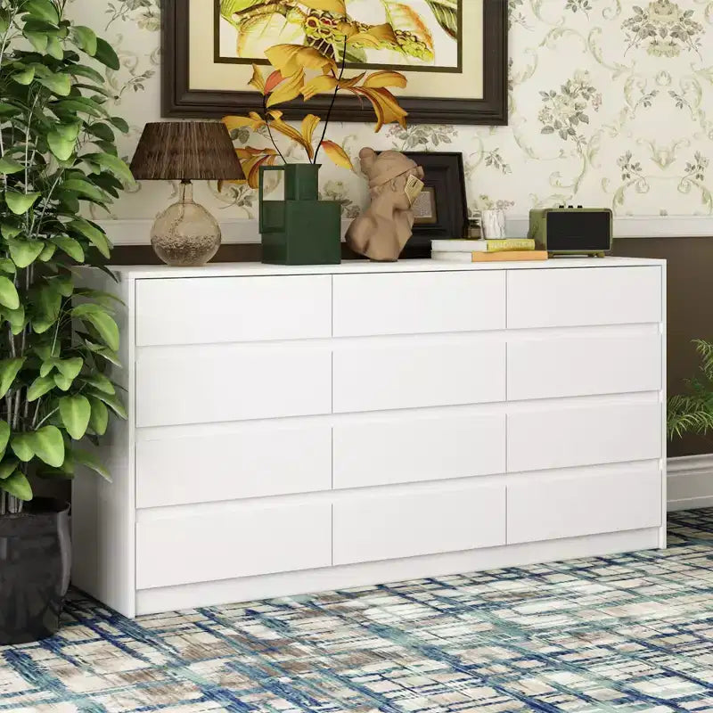 Commode Famapy moderne à 12 tiroirs, élégante.