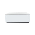 Table basse rectangulaire en verre et miroir avec base surélevée - Argent - Décor Roche River - 71x119x46 cm