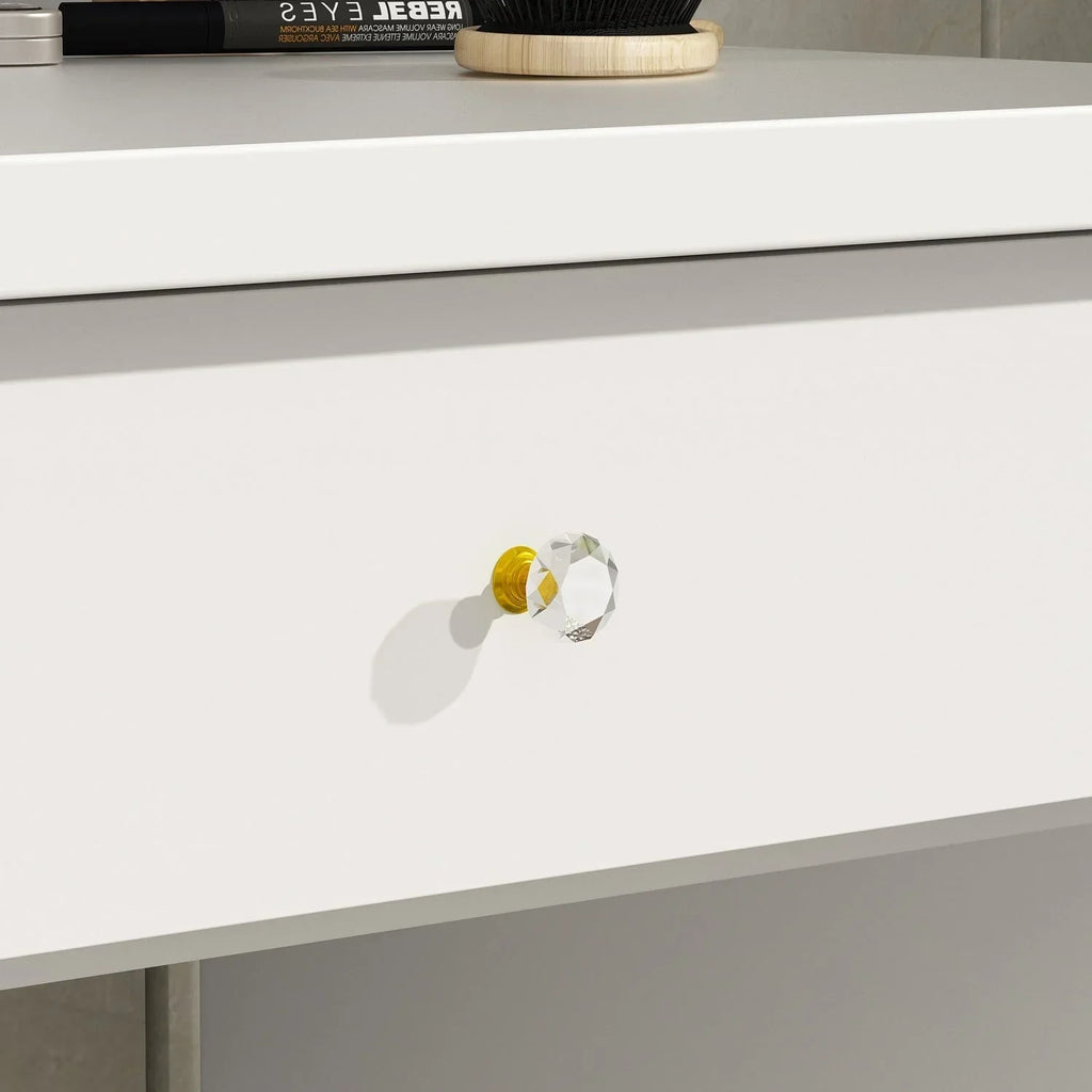 Coiffeuse avec miroir, éclairage LED et tabouret