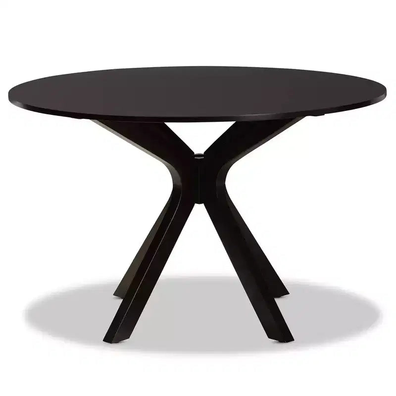 Table à manger Kenji ronde en bois brun foncé de 48 po de largeur