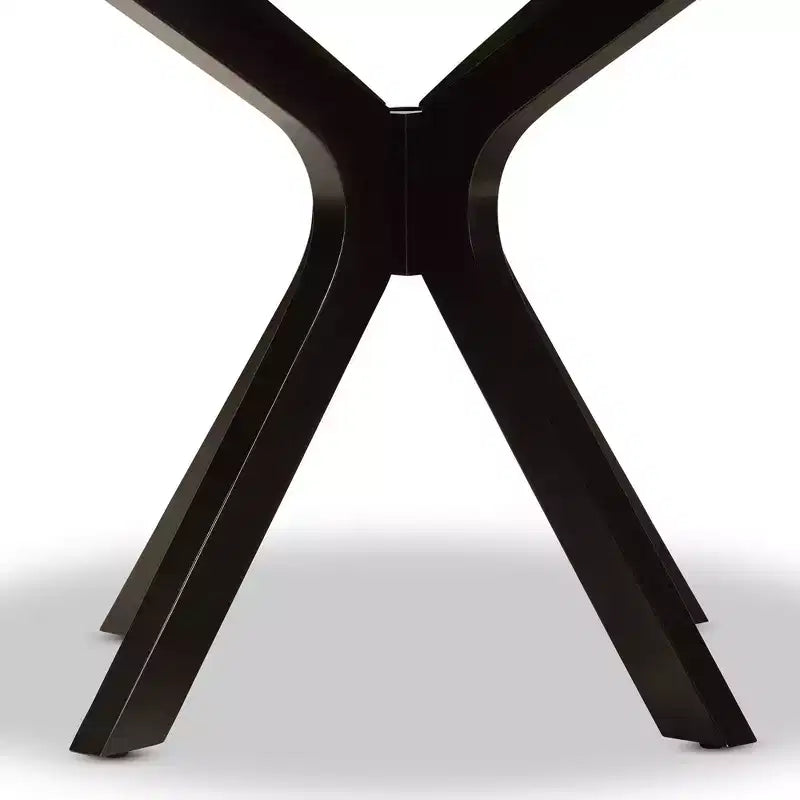 Table à manger Kenji ronde en bois brun foncé de 48 po de largeur
