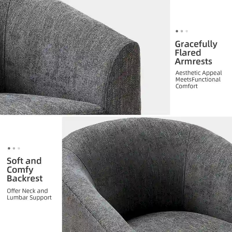 Lot de 2 fauteuils crapauds modernes rembourrés Cuenca avec base pivotante