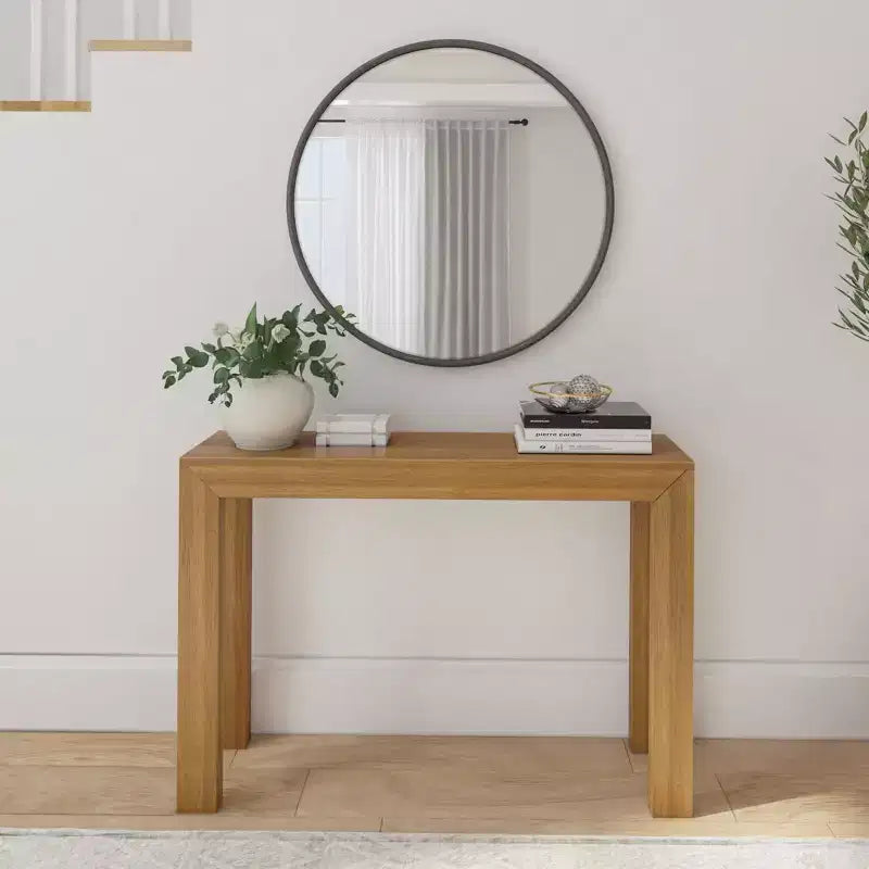 Plank+Beam 46 Table Console Moderne en Bois Massif, Table d'Entrée Étroite, Derrière le Canapé