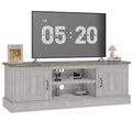 Meuble TV moderne pour téléviseurs de 65 pouces, meuble de rangement rustique avec grands placards, console multimédia pour salon et bureau
