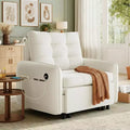 Polibi Fauteuil Lit Convertible 3 en 1 avec Chargement USB et Rangement Caché
