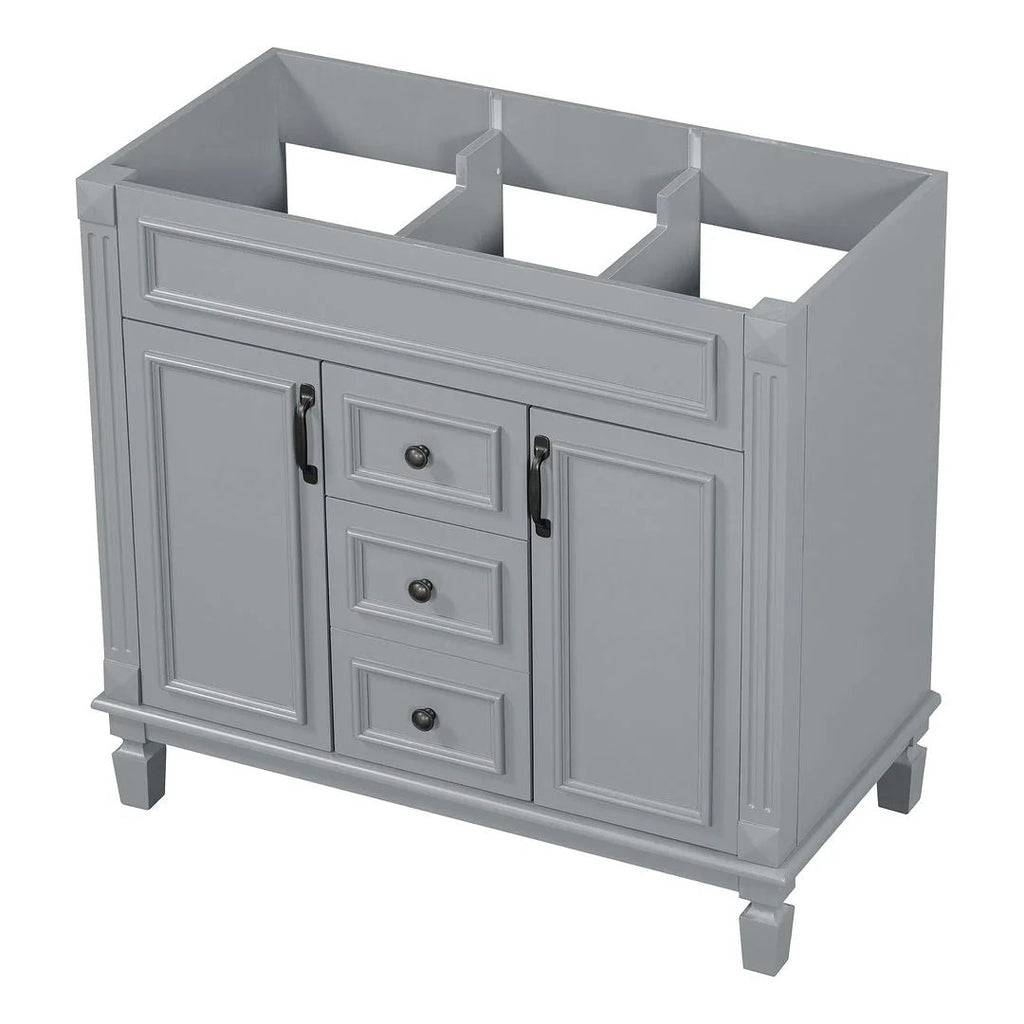 Meuble-lavabo de salle de bain moderne de 91 cm avec lavabo et armoire de toilette, 2 portes et 2 tiroirs
