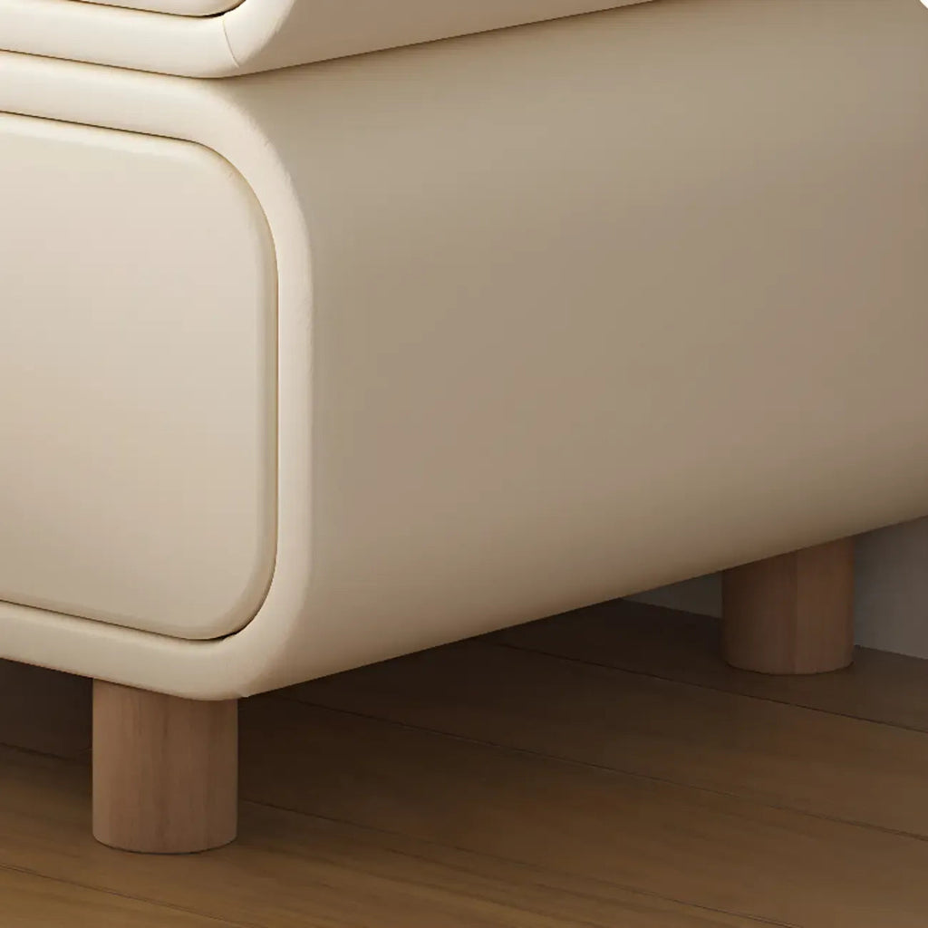 Table de chevet scandinave en similicuir avec finition en faux cuir