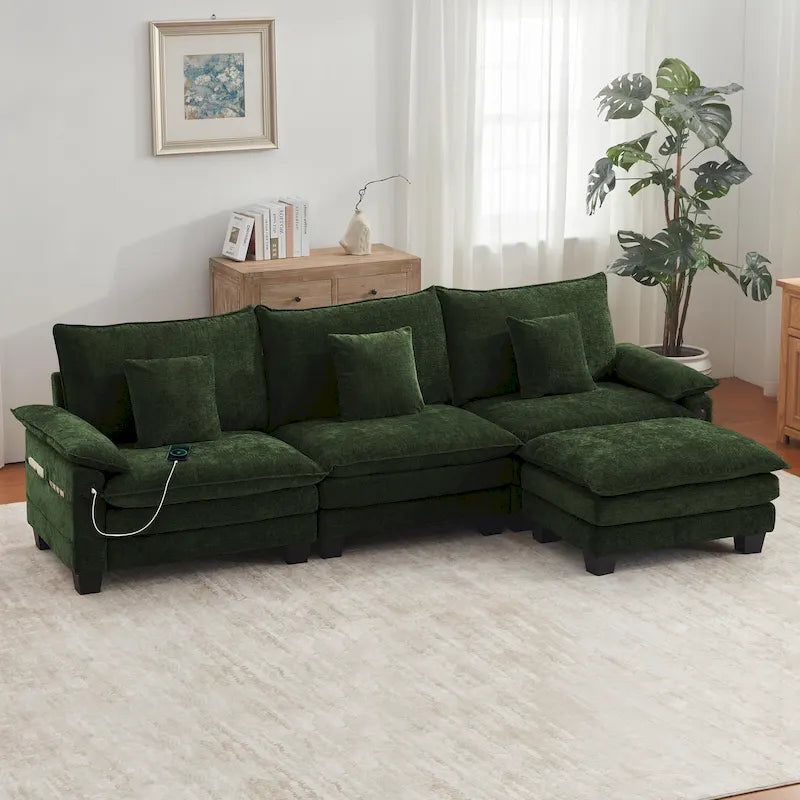 Canapé sectionnel modulaire - Canapé-lit sectionnel convertible avec méridienne pour appartement