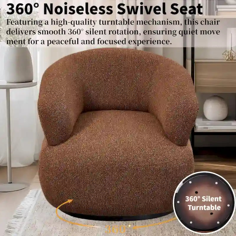 Fauteuil moderne Kieon 33W 360 pivotant en forme de tonneau - Lot de 2