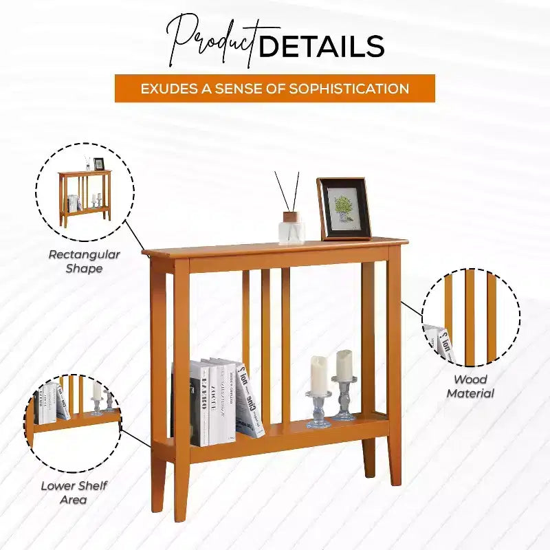 Console étroite avec étagères pour entrée, couloir ou salon